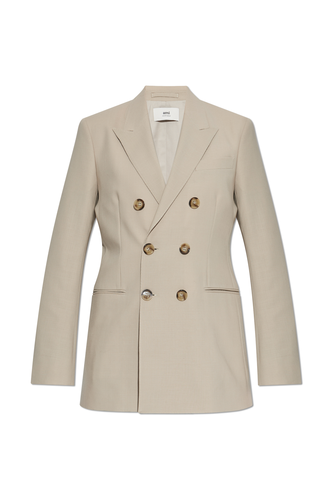【送料&関税込】Ami Alexandre Mattiussi Maxi Split Blazer Cream Double-breasted blazer Ami Alexandre Mattiussi - Vitkac AS
